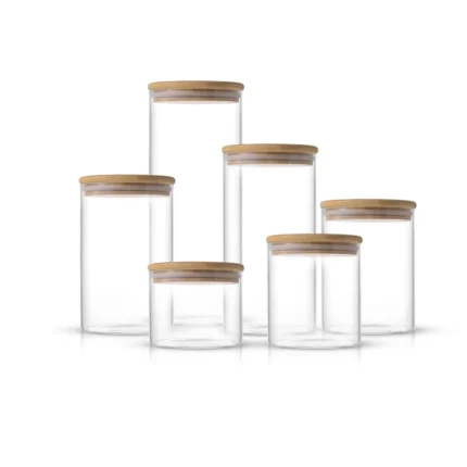 Glass Storage Jars Set for Kitchen Organization